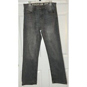 Maine New England Jeans Size 32R x 32 Mens Regular Fit Grey Distressed Wash